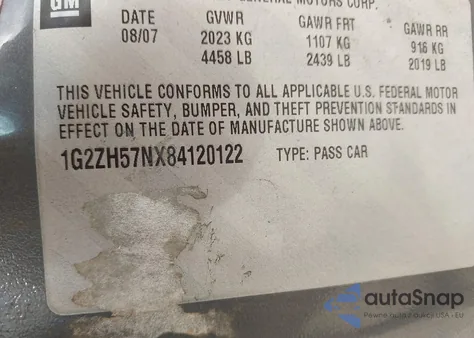 2008 Pontiac G6 Gt из США, поврежденный, VIN 1G2ZH57NX84120122